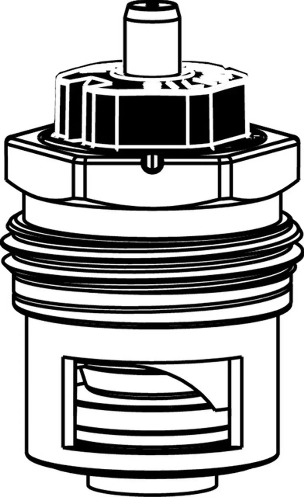 Thermostat-Oberteil mit beidseitiger Anströmung, geeignet für Heizungsanwendungen. Bestandteil des IMI Hydronic Engineering Systems zur Temperaturregelung.